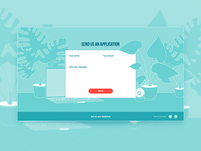 Contact form - Send us an application contact contact form contact us design form illustration landing plants ui web web page