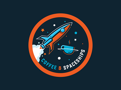 Space & Coffee brand branding cafe coffee icon illustration logo space spaceship