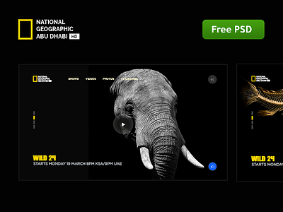 Download Re Design National geographic abu dhabi free dark design dowload free photoshop site ui ux web
