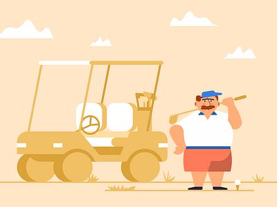 Golf cart animation cars clouds golf golf cart golfing illustration nature