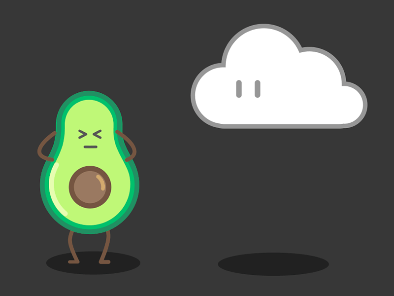 Guakka Bad Connexion animated animation avocado bad connexion character cloud connexion gif guakka internet json lightning lottie thunder thunderbolt wifi