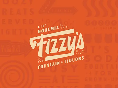 Fizzy's Fountain & Liquors bar branding branding diner fizz fizzy lettering logo logotype soda vintage