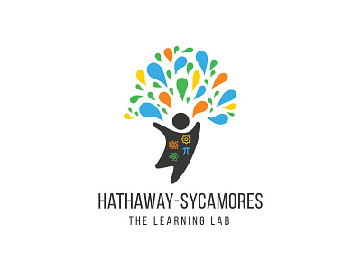 Hathaway-Sycamores Rebrand education educational hathaway highschool jumping kids lab learn learner learning logo organization school silhoutte tech logo tree