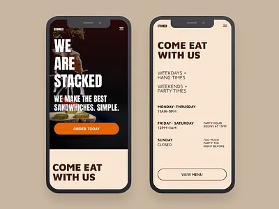 Stacked | Morning UI anton clean design fast food food food and drink food app ui food website maven pro minimal simple typography ui ui ux design ui design web app web design web design agency