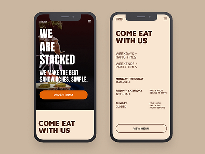 Stacked | Morning UI anton clean design fast food food food and drink food app ui food website maven pro minimal simple typography ui ui ux design ui design web app web design web design agency