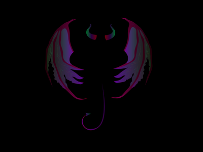 Devil black demon devil green horn horns illustration illustrator logo purple red spirit tail tails vector wing wings