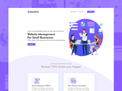 Surefire Website Design design experience flat icons illustration interface logo minimal typography ui ux vector web website