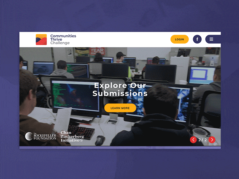 Communities Thrive Challenge ui web design