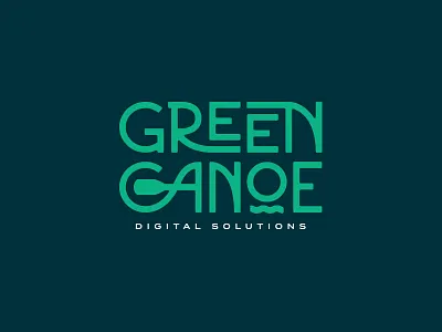 Green Canoe Logo branding graphic design hand drawn hand lettering identity logo typography