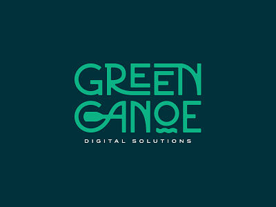 Green Canoe Logo branding graphic design hand drawn hand lettering identity logo typography