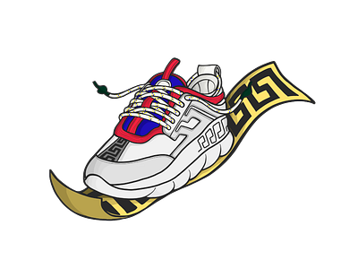 Versace Chain Reaction branding concept design fashion graphic graphic design hypebeast illustration illustrator lettering nike photoshop shoes sneaker