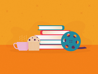 Book Breakfast books breakfast design film food illustration illustrator movie reading simple theater