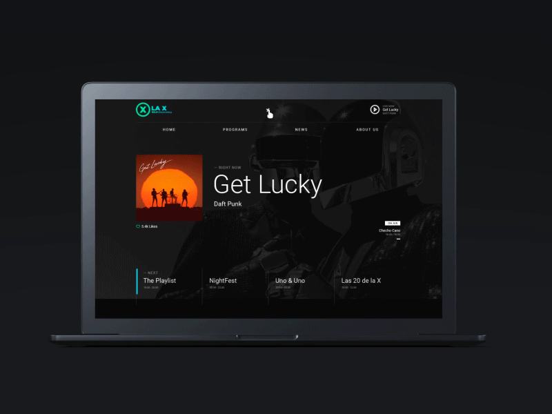 La X black and white concept design design music radio ui ux design web design