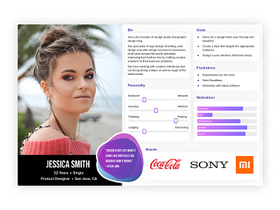 User Persona animation app artwork branding brands card design design flat gradient illustration interactiondesign minimal profile typography ui user experience user experience design user interface design user persona ux