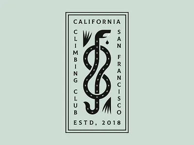 Climbing Snake Badge badge california climbing icon knot logo patch san francisco snake typography