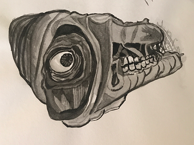 Snout watercolor bw bizarre