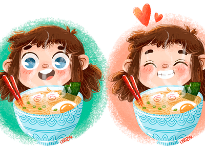 Ramen Girl art character design digital girl illustration love photoshop ramen texture