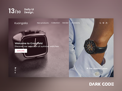 Dark Code Daily UI 30 - Day 13 app app design dailyui dark code design design concept dribbble ecommerce app enterprise interface interface design ui uiux design ux ux designer ux ui design watch design web website