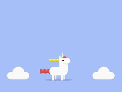 Unicon GIF animal animation app cute design flat flatdesign gif gif animated gif animation icon illustration motiongraphic rainbow ui unicode unicorn vector website