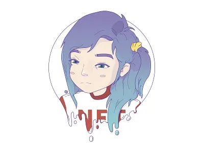 Net art cartoon character doodle illustration self portrait