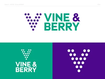 Vine & Berry - Geometric Logo - DLC:006 berries berry brand brand and identity brand identity branding challenge daily dailylogo dailylogochallenge design logo typography vector vine vine berry vine and berry vineyard wine wine bar