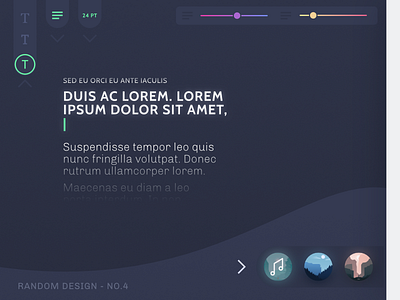 Random Designs - No.4 app branding color dark theme design designer flat icon minimal music simple text editor typography ui ux vector web