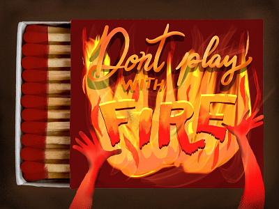 matches series fire illistration lettering matchboxes