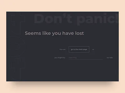 404 page 008 404 404 error 404 page clean concept daily ui dark design digital design minimal ui ui ux design user interface web design webdesign