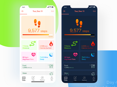 DailyUI - 041 - Workout Tracker dark background fitness fitness app gym health tracker
