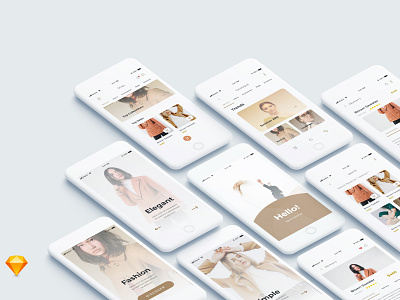 Exploration Shopping App clean ios minimal mobile ui web