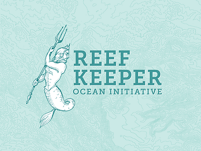 Reef Keeper Ocean Initiative brand branding conservation drawing environmental identity initiative keeper king logo mark mascot mermaid merman ocean poseidon protection reef triton