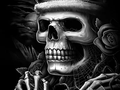 Long Live The King apparel king rose shirtdesign skull spider