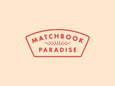 Matchbook Paradise badge brand identity branding futura logo paradise retro sans serif texture typography visual identity wordmark