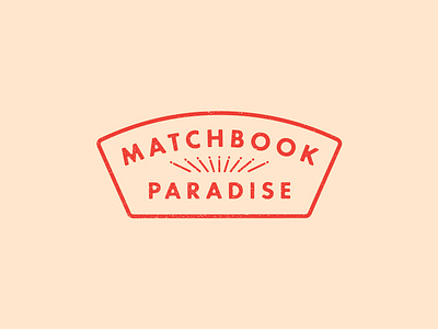 Matchbook Paradise badge brand identity branding futura logo paradise retro sans serif texture typography visual identity wordmark