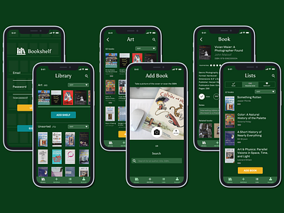 Bookshelf iOS Overview app branding color icon photography ui ux