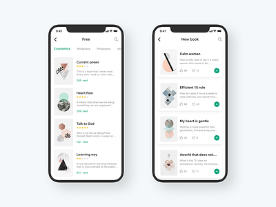 Reading Applications book list page ps reading applications ui 品牌 应用 消息列表 设计