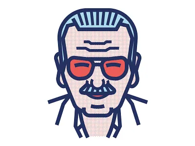 Stan Lee cartoon character character design clean debut design flat illustration stan lee vector