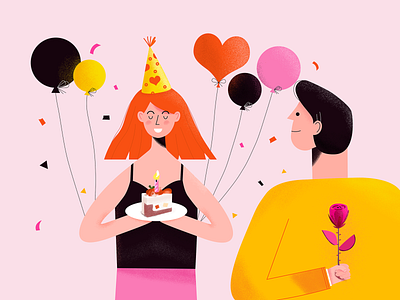 Birthday & Valentine's Day birthday design dribbble illustration sketch valentine day