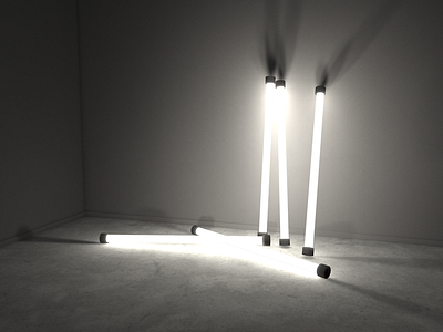 Light bars bar c4d cement floor cinema 4d lite light long shadows