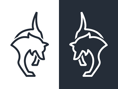 Face Off flat line logo minimal vector