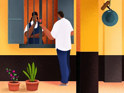 Happy Valentine's day bell boy girl kerala love nostalgia plant rose school valentine day window