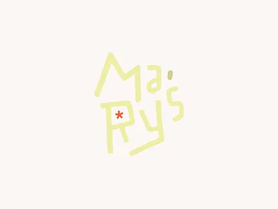MARY'S I branding bright fresh handwritten illustration logo restaurant star summer