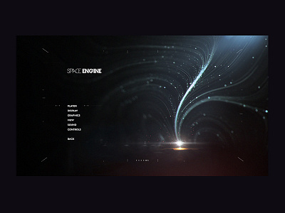 Space Engine Menu Concept clean concept design gui illustration menu redesign space stars ui ux