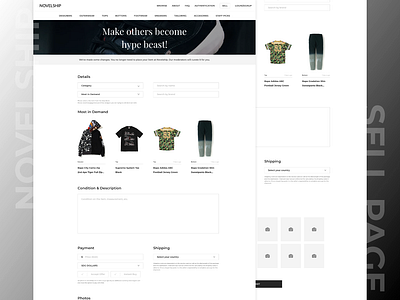 Redesign Novelship Sell Page clean illustration landing page layout ui ui design uiux user interface ux web design
