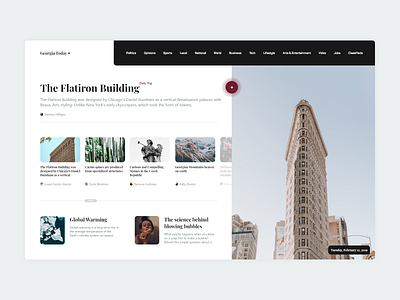 Georgia Today black black white black and white building design grey inspiration landing page news news design ui ux web web application web desgin webpage design website