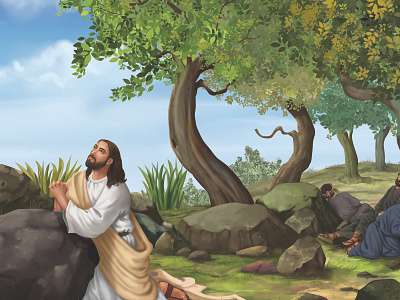 Biblevol5 Pg28 29bw 2dcartoon animation branding childrensbookillustration design faithandprayer fun time illustration illustration art logo ui