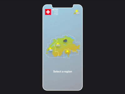 Gesture for Weather App animation app bright colors content first design flat gesture gradient icon ios minimal mobile first ui ux vector