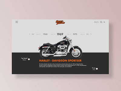 Harley - Davidson motorcycle Web Design adobe illustrator adobe xd colors graphic design icons logo minimal minimal colors minimalism old pantone ui ui design ux ux design web web concept web design