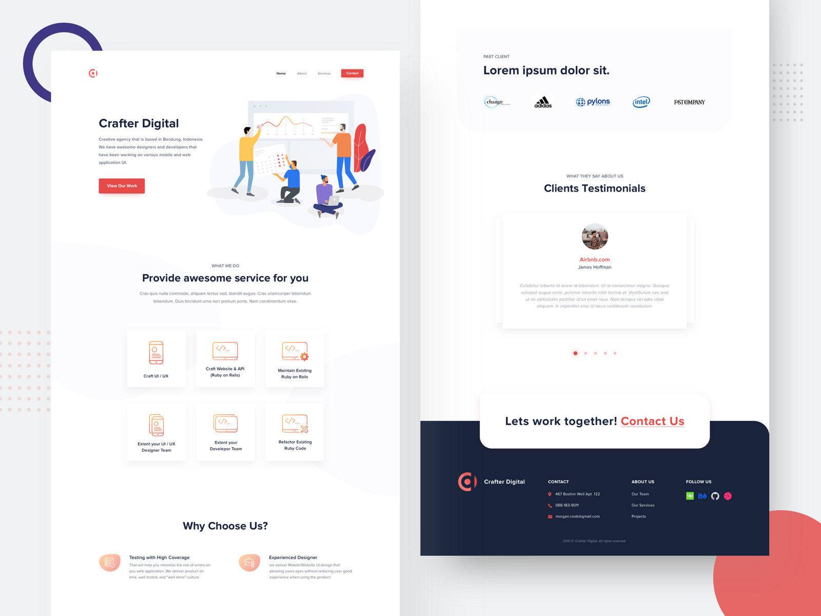 Crafter Digital - Landing Page Agency agency illustration landing page sketch ui website