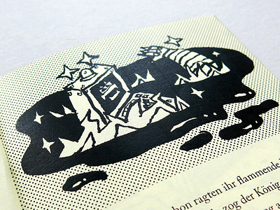 Rechenmaschine black white book art brush pen illustration